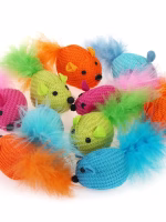 O'lala Pets Catnip Mouse Knitted with Feathers