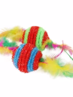 O'lala Pets Ball Striped with Feathers (zakje 2 stuks)