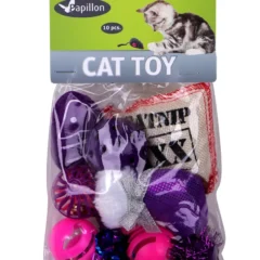 Papillon Set 10 kattenspeeltjes paars