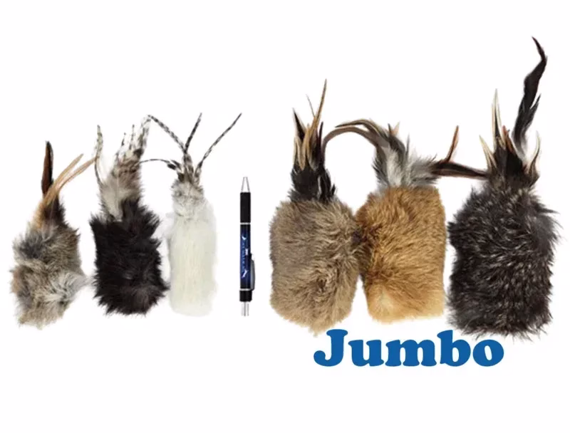 Cat-Walk Jumbo Maxi prooi - konijnenvacht met veren (handgemaakt)