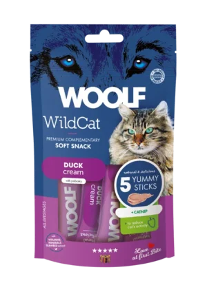 WOOLF WildCat DUCK cream 5 YUMMY sticks met catnip